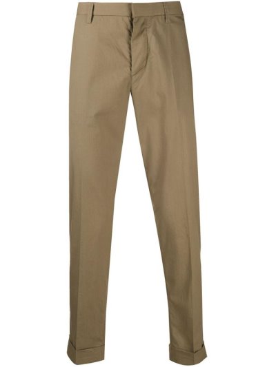 Beige Armani Emporio Cropped Chino Men's Pants | UAE33502