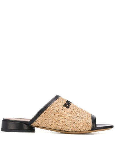 Beige Armani Emporio Embroidered Logo Women's Sandals | UAE62014