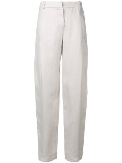 Beige Armani Emporio Straight Leg Tailored Pants Women's Pants | UAE59199