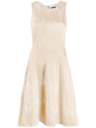 Beige Armani Emporio Textured Mini Women's Dress | UAE95998