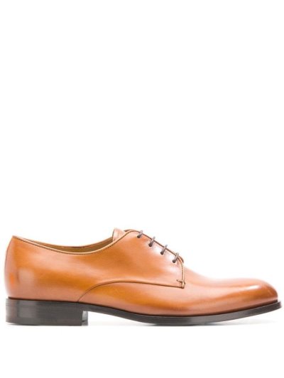 Beige Giorgio Armani Almond Toe Men's Derby Shoes | UAE15673
