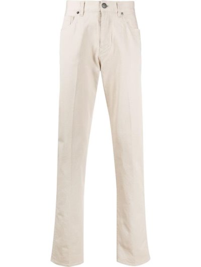 Beige Giorgio Armani Denim Straight Leg Men's Jeans | UAE92131