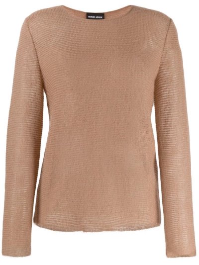 Beige Giorgio Armani Long Sleeve Women's Jumpers | UAE46182