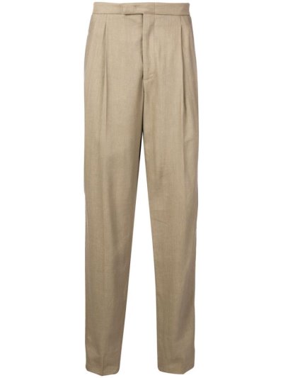 Beige Giorgio Armani Loose Fit Men's Chinos | UAE10721