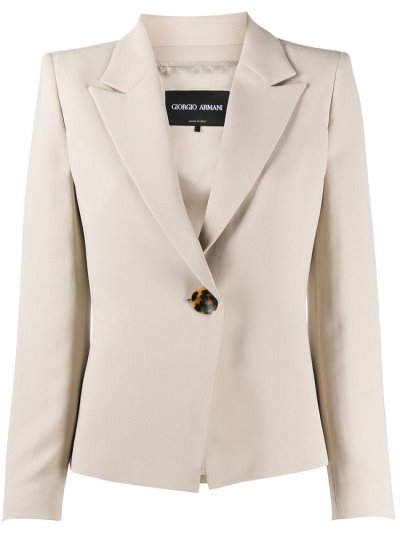 Beige Giorgio Armani Single Breasted Women's Blazers | UAE38191