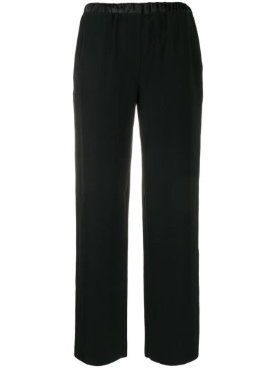 Black Ea7 Emporio Armani Contrast Waist Women's Pants | UAE00597