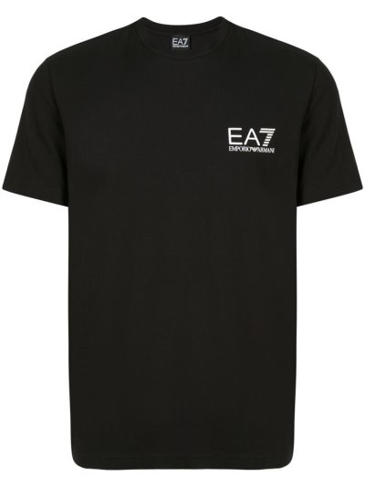 Black Ea7 Emporio Ea7 Tape Sides Men's T Shirts | UAE88977