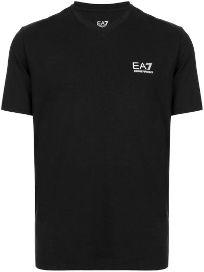Black Ea7 Emporio Armani Embroidered Men's T Shirts | UAE49166