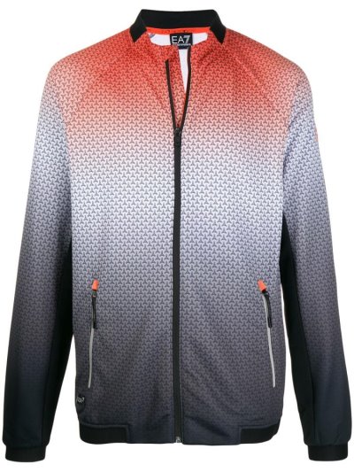 Black Ea7 Emporio Armani Gradient Effect Sport Jacket Men's Jackets | UAE71298