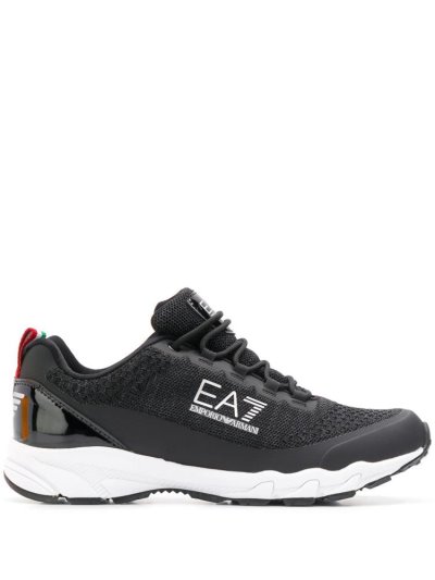 Black Ea7 Emporio Armani Lace Up Men's Sneakers | UAE48611