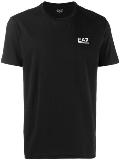 Black Ea7 Emporio Armani Logo Men's T Shirts | UAE95526
