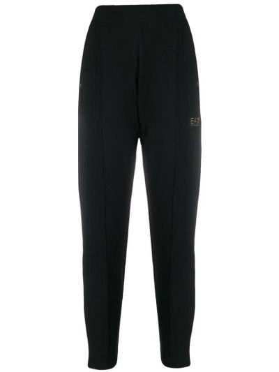 Black Ea7 Emporio Armani Logo Plaque Women's Pants | UAE25888