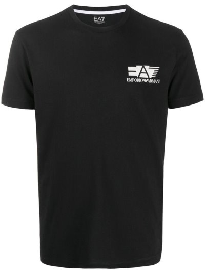 Black Ea7 Emporio Armani Logo Print Men's T Shirts | UAE25060