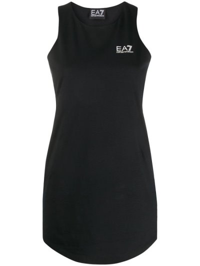 Black Ea7 Emporio Armani Logo Print Women's Tank Tops | UAE87268