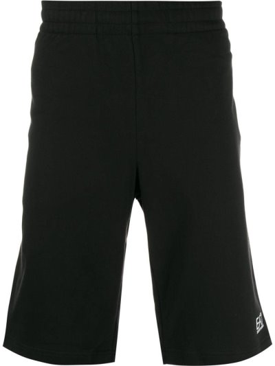 Black Ea7 Emporio Armani Logo Print Running Shorts Men's Shorts | UAE89461