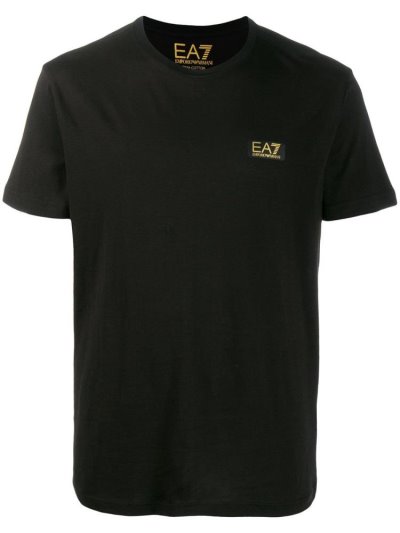 Black Ea7 Emporio Armani Logo Printed Men's T Shirts | UAE94116