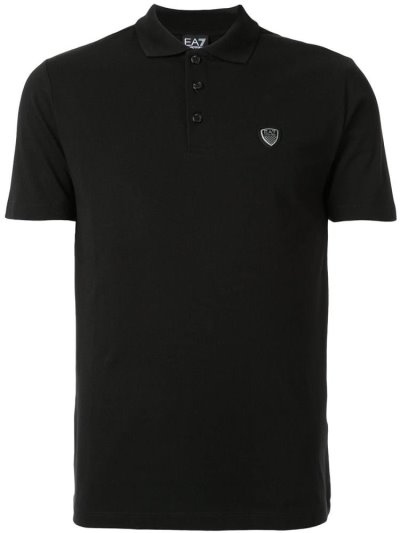 Black Ea7 Emporio Armani Logo Shied Men's Polo Shirts | UAE45999