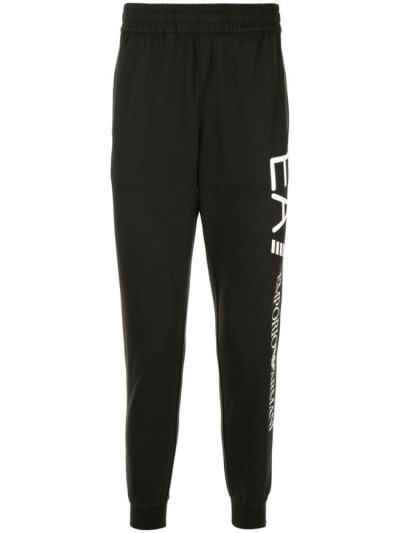 Black Ea7 Emporio Armani Logo Track Men's Pants | UAE61342