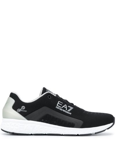 Black Ea7 Emporio Armani Low Top Lace Up Men's Sneakers | UAE73723
