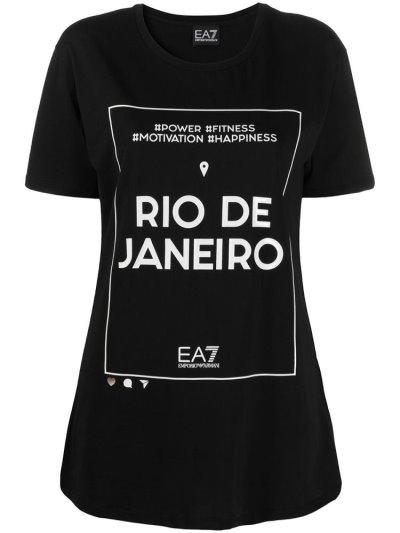 Black Ea7 Emporio Armani Short Sleeve Printed Logo Women's T Shirts | UAE94903