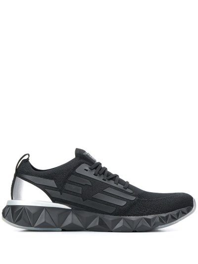 Black Ea7 Emporio Armani Slip On Ridged Men's Sneakers | UAE12141
