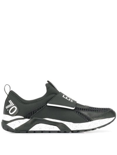 Black Ea7 Emporio Armani Touch Strap Men's Sneakers | UAE39963