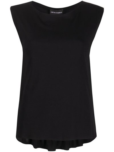 Black Armani Emporio Back Peplum Hem Women's Blouse | UAE51559