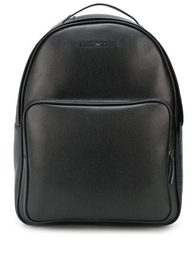 Black Armani Emporio Branded Medium Men's Backpacks | UAE34306