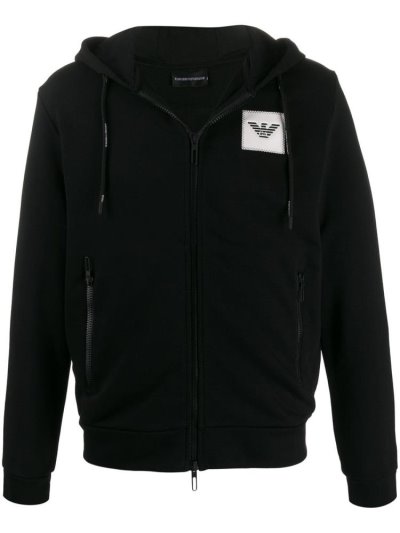 Black Armani Emporio City List Men's Bomber Jacket | UAE54074