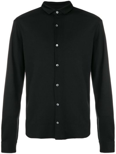 Black Armani Emporio Classic Button Down Men's Shirts | UAE76493