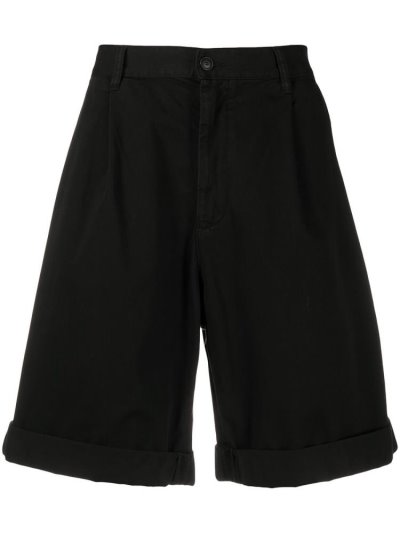 Black Armani Emporio Cotton Bermuda Shorts Men's Shorts | UAE98207