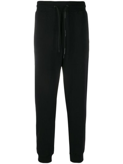 Black Armani Emporio Cropped Drawstring Track Men's Pants | UAE52955