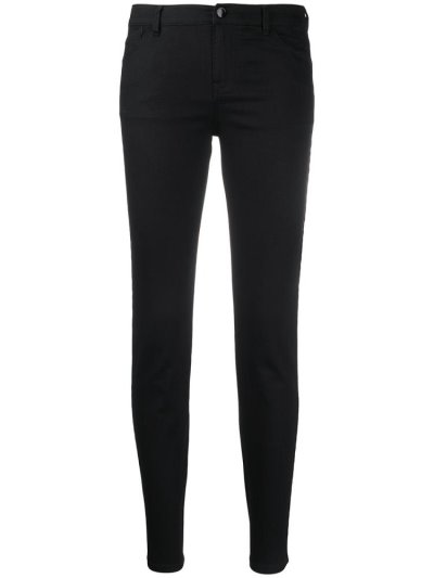 Black Armani Emporio Denim Logo Tape Skinny Women's Jeans | UAE61647