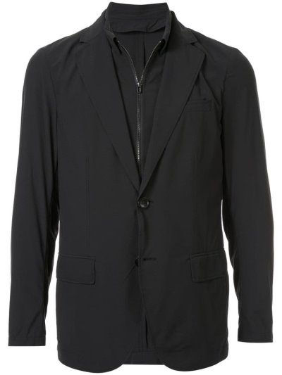 Black Armani Emporio Double Layer Men's Blazers | UAE63408