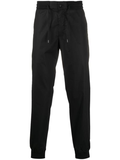 Black Armani Emporio Drawstring Waist Track Men's Pants | UAE87601