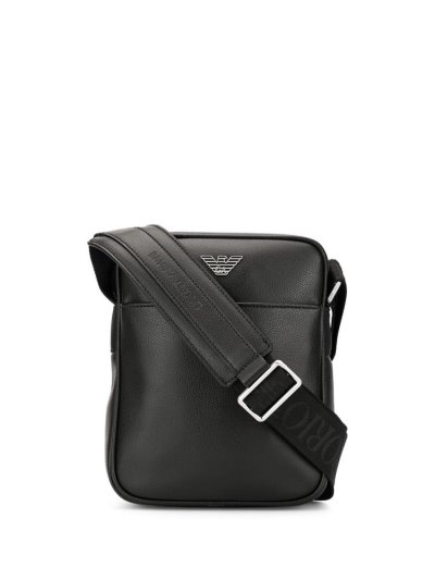 Black Armani Emporio Eagle Logo Men's Shoulder Bags | UAE12268