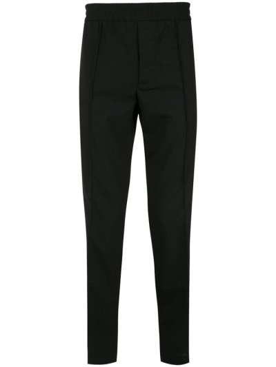 Black Armani Emporio Elasticated Waist Slim Fit Men's Pants | UAE99552