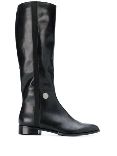 Black Armani Emporio Equestrian Style Women's Boots | UAE41290