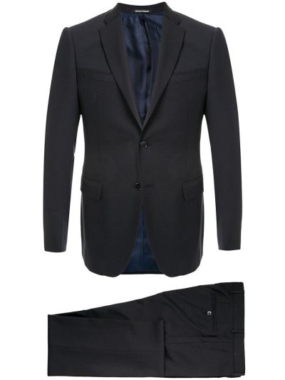 Black Armani Emporio Formal Two Piece Men's Suits | UAE55072