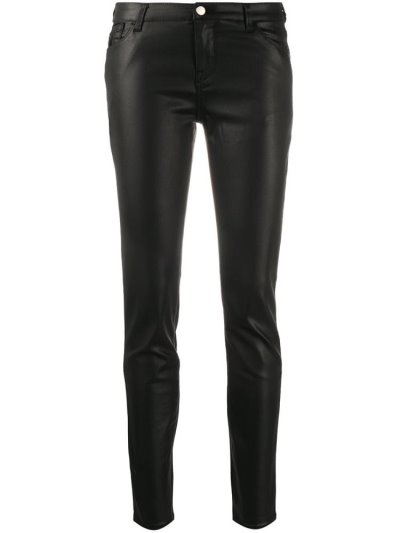 Black Armani Emporio High Rise Skinny Fit Women's Jeans | UAE63762