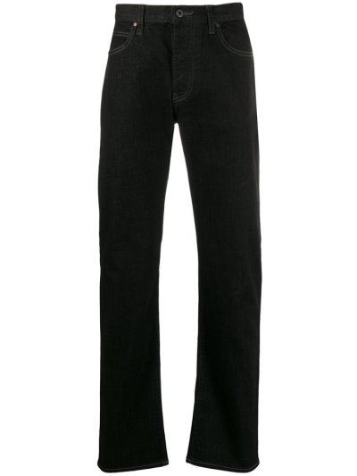 Black Armani Emporio High Rise Straight Leg Men's Jeans | UAE24696