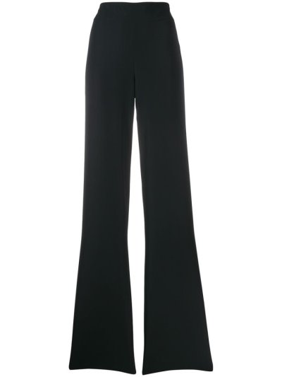 Black Armani Emporio High Waisted Wide Leg Women's Pants | UAE92496