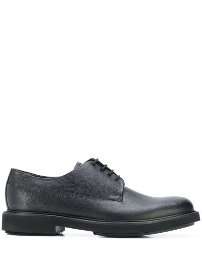 Black Armani Emporio Lace Up Men's Derby Shoes | UAE16891