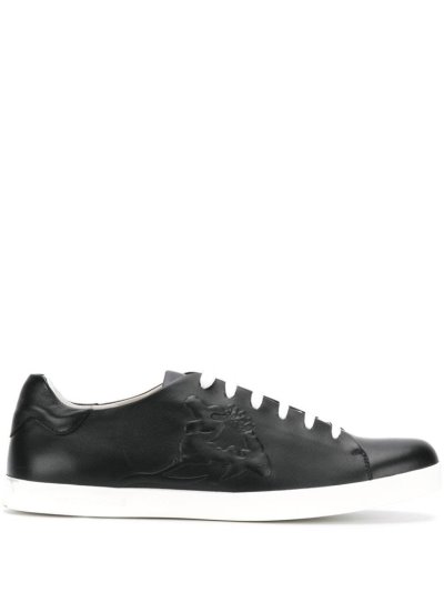 Black Armani Emporio Lace Up Women's Sneakers | UAE07896