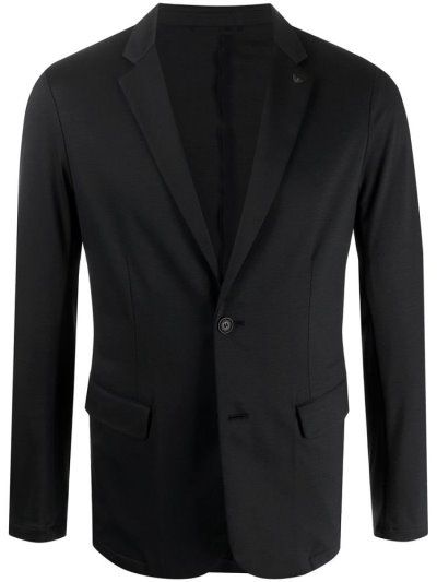 Black Armani Emporio Lapel Pin Men's Blazers | UAE04659