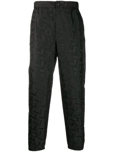Black Armani Emporio Logo Print Track Men's Pants | UAE16594