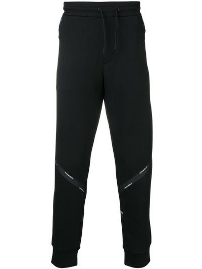 Black Armani Emporio Logo Track Men's Pants | UAE80043