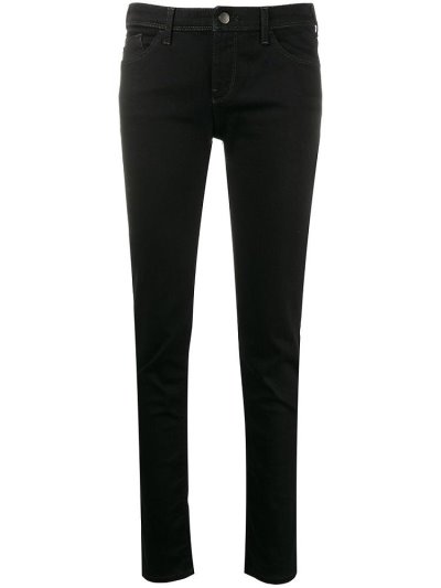Black Armani Emporio Low Rise Skinny Women's Jeans | UAE97679