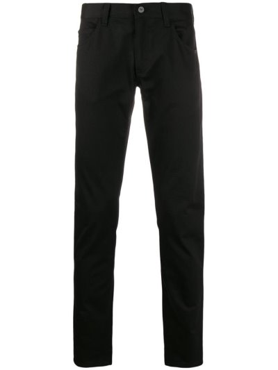 Black Armani Emporio Low Rise Slim Fit Men's Jeans | UAE87433