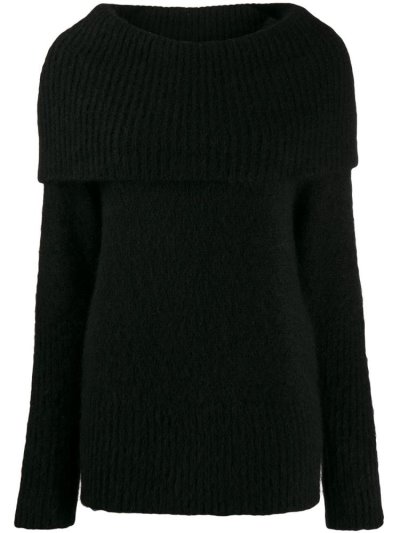 Black Armani Emporio Maxi Knit Wool Women's Jumpers | UAE54169